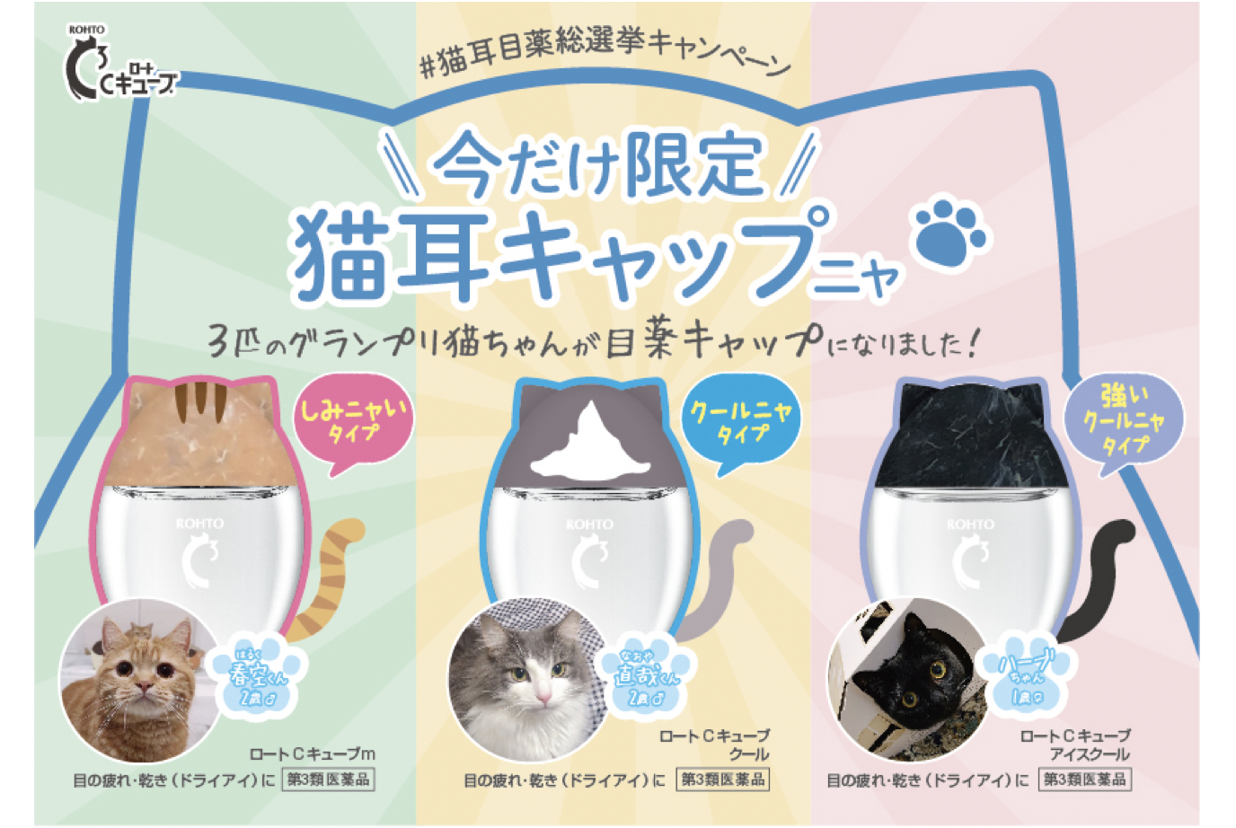 ロートCキューブ 限定猫耳目薬デザイン Animal Donation 日本初・動物のためのオンライン寄付サイト