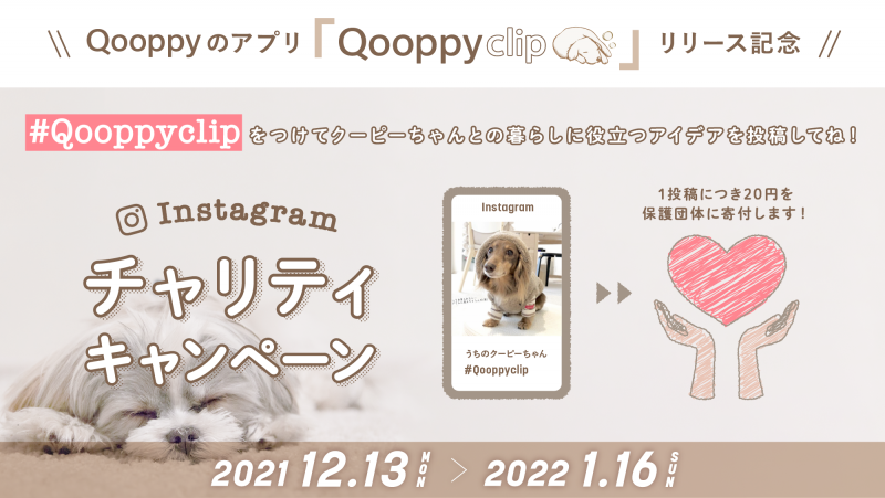 Qooppyclipリリース記念！Instagramチャリティーキャンペーン
