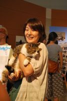 福島から来ていた猫ちゃん。被災した飼い主さんから、新しい飼い主さんを探してほしいと依頼されているのだとか。とっても人懐っこい子でした。