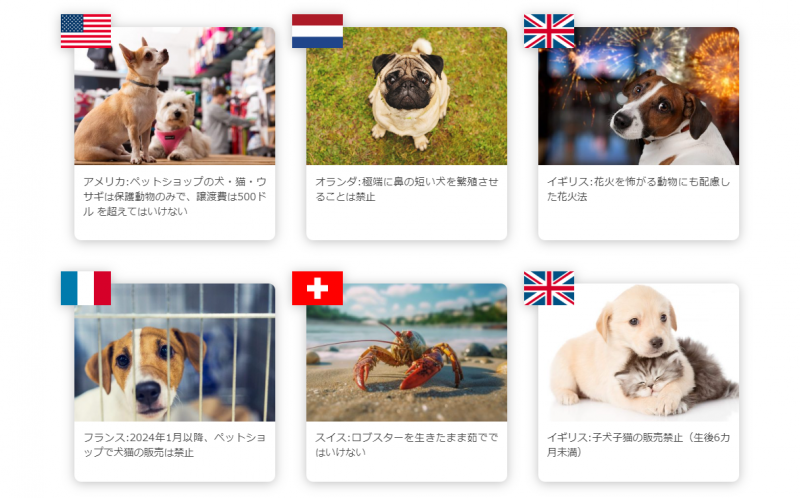 世界の動物の法律 – AWGs