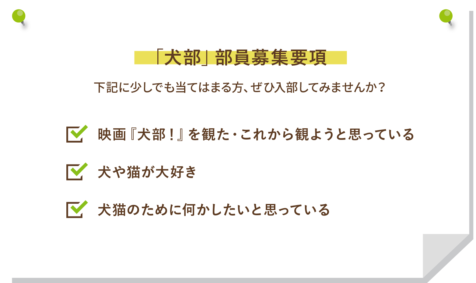 「犬部！」部員募集要項